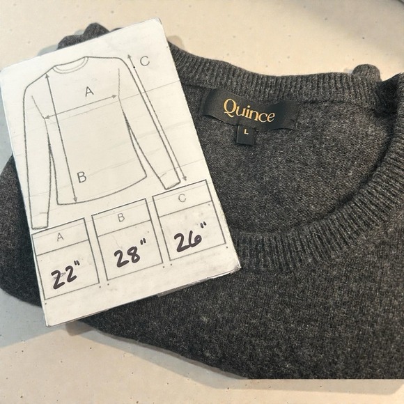 Mens Quince 100% Cashmere Crewneck Sweater Gray Size L - Picture 6 of 8